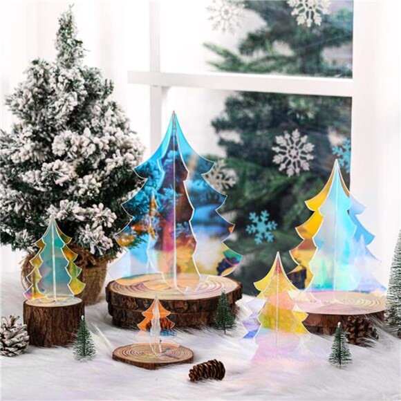 Amazon.com: Amyhill 5 Set Holographic Christmas Tree Decor  5 Set Holographic Christmas Tree Decor for Fireplace Mantel Iridescent